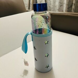 Claire's Blue and Multicolor Star Glass Bottle